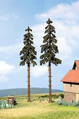 Noch Trees High Trunk Spruce - 19.5cm & 21.5cm pkg(2) - HO-Scale