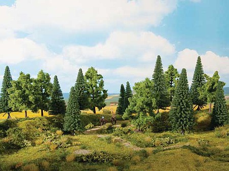 Noch Mixed Forest Trees 5-1/2 - 7-1/16  14 - 18cm Tall pkg(6)