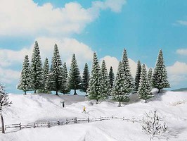 Noch Snow-Covered Fir Trees 3-15/16 5-1/2''  10 14cm Tall pkg(8)