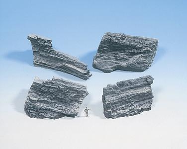 Noch Molded Foam Rock Pieces Slate pkg(4) - HO-Scale #58453