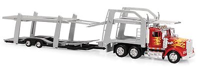 New-Ray Kenworth W900 w/Dbl Decker Auto Carrier Diecast Model Truck 1/43 Scale #15213