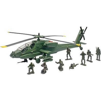 New-Ray Apache AH-64 Play Set w/Soldiers (Battery Operated