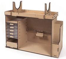 Occre Laser-Cut Wood Workshop Cabinet for Modelling Tools w/Plastic Draws (22.5 L, 17.5'' H, 9'' W)