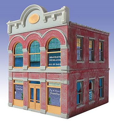 O-Gauge Pat & Jeans Jewelry 2-Story Building Kit O Scale Model Railroad Building #823