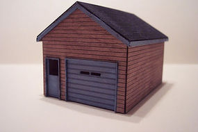 Osborn Wooden Garage (wooden kit) HO Scale Model Railroad Building #1026