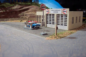 Osborn Gas Station (wooden kit) HO Scale Model Railroad Building #1045
