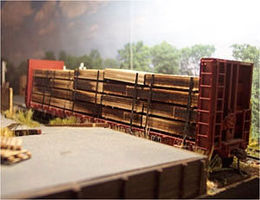 Osborn Flatcar Lumber Load (Wooden Kit) HO Scale Model Train Freight Car Load #1070