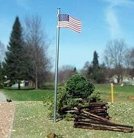 Osborn U.S. Flag + Pole 3 pack (wooden kit) HO Scale Model Railroad Trackside Accessory #1094