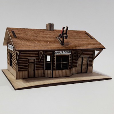 Osborn Pauls Depot (wooden kit) HO Scale Model Railroad Building #1119