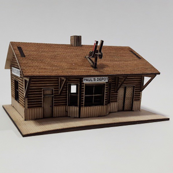 1:87 HO Scale "Log Cabin" Photo Real Miniature Model Building Kit Track Sets 