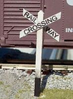 Osborn 1st Generation Crossbucks (wooden kit) N Scale Model Railroad Trackside Accessory #3037
