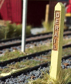 Osborn Derail Post (wooden kit) N Scale Model Railroad Trackside Accessory #3041