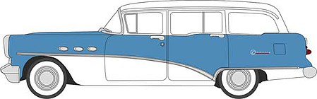 Oxford 1954 Buick Century Estate Station Wagon - Assembled Ranier Blue, Arctic White
