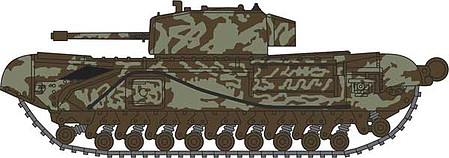 Oxford 1943 Churchill Mk.III Tank - Assembled 142 RAC Tunisia (camouflage) - N-Scale