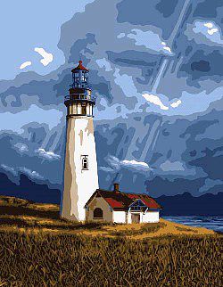 Plaid Ray of Light (Lighthouse) (8x10) Beginner Paint By Number Kit #22053
