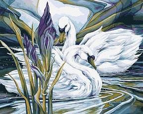 Plaid Everlasting Love (Swans)(16x20) Paint By Number Kit #22062