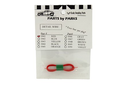 Parts-By-Parks Red 4 ft. Detail Plug Wire Plastic Model Vehicle Acc Kit 1/25 Scale #1041