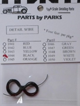 Parts-By-Parks Black 4 ft. Detail Plug Wire Plastic Model Vehicle Accessory 1/25 Scale #1044