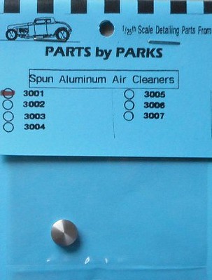 Parts-By-Parks Air Cleaner 13/32 x 5/32 (Spun Aluminum) Plastic Model Vehicle Accessory 1/25 Scale #3001