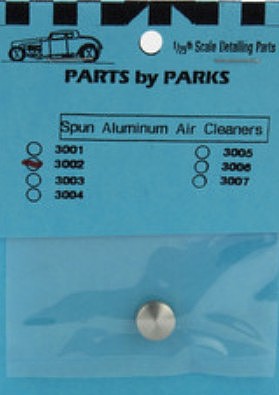Parts-By-Parks Air Cleaner 7/16 x 5/32 (Spun Aluminum) Plastic Model Vehicle Accessory 1/25 Scale #3002