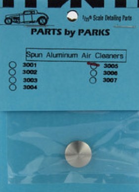 Parts-By-Parks Air Cleaner 5/8 x 5/32 (Spun Aluminum) Plastic Model Vehicle Accessory 1/25 Scale #3005