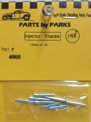 Parts-By-Parks Hilborn Style Injector Stacks 5/32 x 3/32 x 19/32 (Machined Aluminum)(8) Engine Detail #4008