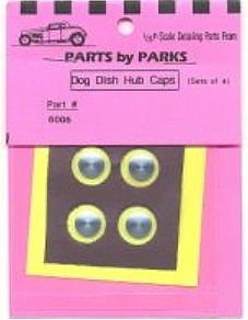Parts-By-Parks Dog Dish Hub Caps 3/8 (Solid Aluminum)(4) Plastic Model Vehicle Accessory 1/25 #6006
