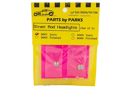 Parts-By-Parks Street Rod Cone Back Headlights (Satin Finish) (2) Plastic Model Vehicle Acc Kit 1/25 #9001