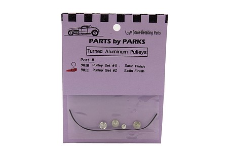 Parts-By-Parks Pulley Set 2 (Spun Aluminum) Plastic Model Vehicle Accessory Kit 1/25 Scale #9011