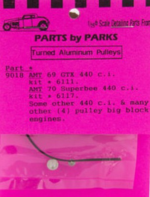 Parts-By-Parks Pulley Set Chrysler & Ford Big Block (4) Plastic Model Vehicle Accessory 1/25 #9018