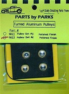 Parts-By-Parks Pulley Set 4 (Polish Finish) Plastic Model Vehicle Accessory 1/25 Scale #9022