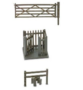 Peco Field Gates (2) Stiles & (1) Wicket Model Railroad Building Accessory HO Scale #lk46