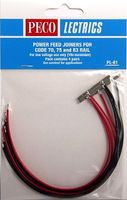 Peco Code 75 Power Feed Rail Joiners (4 pairs) HO Scale Model Train Track Accessory #pl81