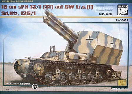 Panda 15cm sIG sFH13/1 Auf GW LrS(f) Heavy Gun on Tank Plastic Model Tank Kit 1/35 Scale #35035