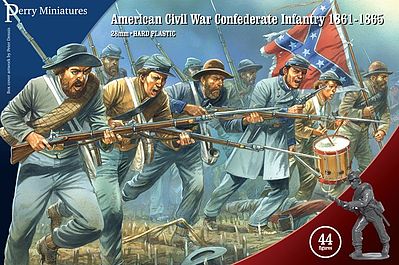 Perry American Civil War Confederates 1861-65 (44) Plastic Model Military Figure 28mm #104