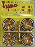 Pegasus Deep Dish Gold Spoke Rims w/Knock Offs & Dunlop Rubber Tires (4)