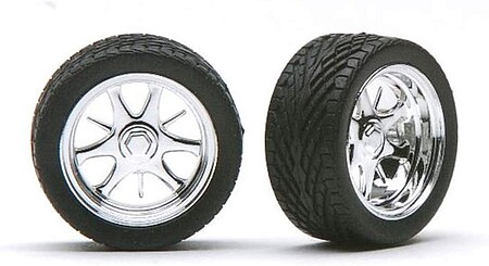 Pegasus Daggars Chrome Rim/Tires (4) Plastic Model Tire Wheel 1/24 Scale #1226