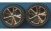Pegasus Tiburons Gold Rims w/Tires (4) Plastic Model Tire Wheel 1/24 Scale #1260