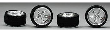 Pegasus Ts Chrome Rims w/Tires (4) Plastic Model Tire Wheel 1/24 Scale #1274