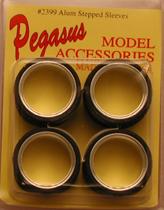 Pegasus Sleeves 23 Stepped Alum Polished (4) Plastic Model Tire Wheel 1/24 Scale #2399