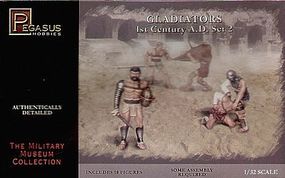 Pegasus Gladiators 1st Century AD Set #2 (10) Plastic Model Military Figure Kit 1/32 Scale #3202