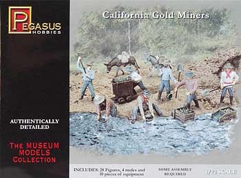 Pegasus California Gold Miners Plastic Model Military Figure 1/72 Scale #7050