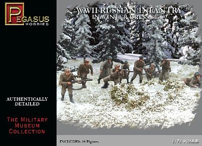 Pegasus Russian Infantry Winter Dress WWII Set #2 Plastic Model Military Figure 1/72 Scale #7272