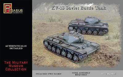 Pegasus KV1S Soviet Tank (2) (Snap) Plastic Model Military Vehicle Kit 1/72 Scale #7667