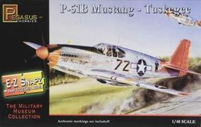 Pegasus E-Z Snapz P-51B Mustang Tuskegee Snap Tite Plastic Model Aircraft Kit 1/48 Scale #8404