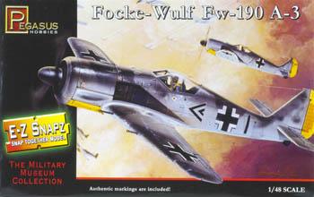 Pegasus E-Z Snapz Focke-Wulf FW-190A3 Snap Tite Plastic Model Aircraft Kit 1/48 Scale #8414
