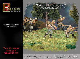 Pegasus German Waffen SS Set 2 (43) Plastic Model Military Figure 1/72 Scale #c7202