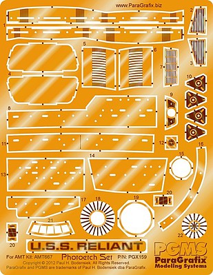 Paragraphix USS Reliant Photo-Etch Set Science Fiction Plastic Model Accessory 1/537 Scale #159