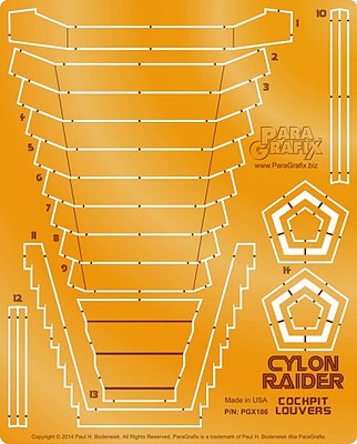 Paragraphix Cylon Raider Cockpit Louvers PE Set Science Fiction Plastic Model Accessory 1/32 Scale #186