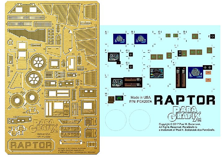 Paragraphix BSG Raptor Photo-Etch & Plastic Film Set Science